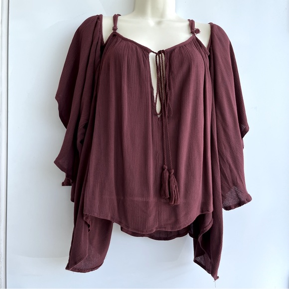 Sans Souci Gauzy Boho Top Size Large - Picture 1 of 7